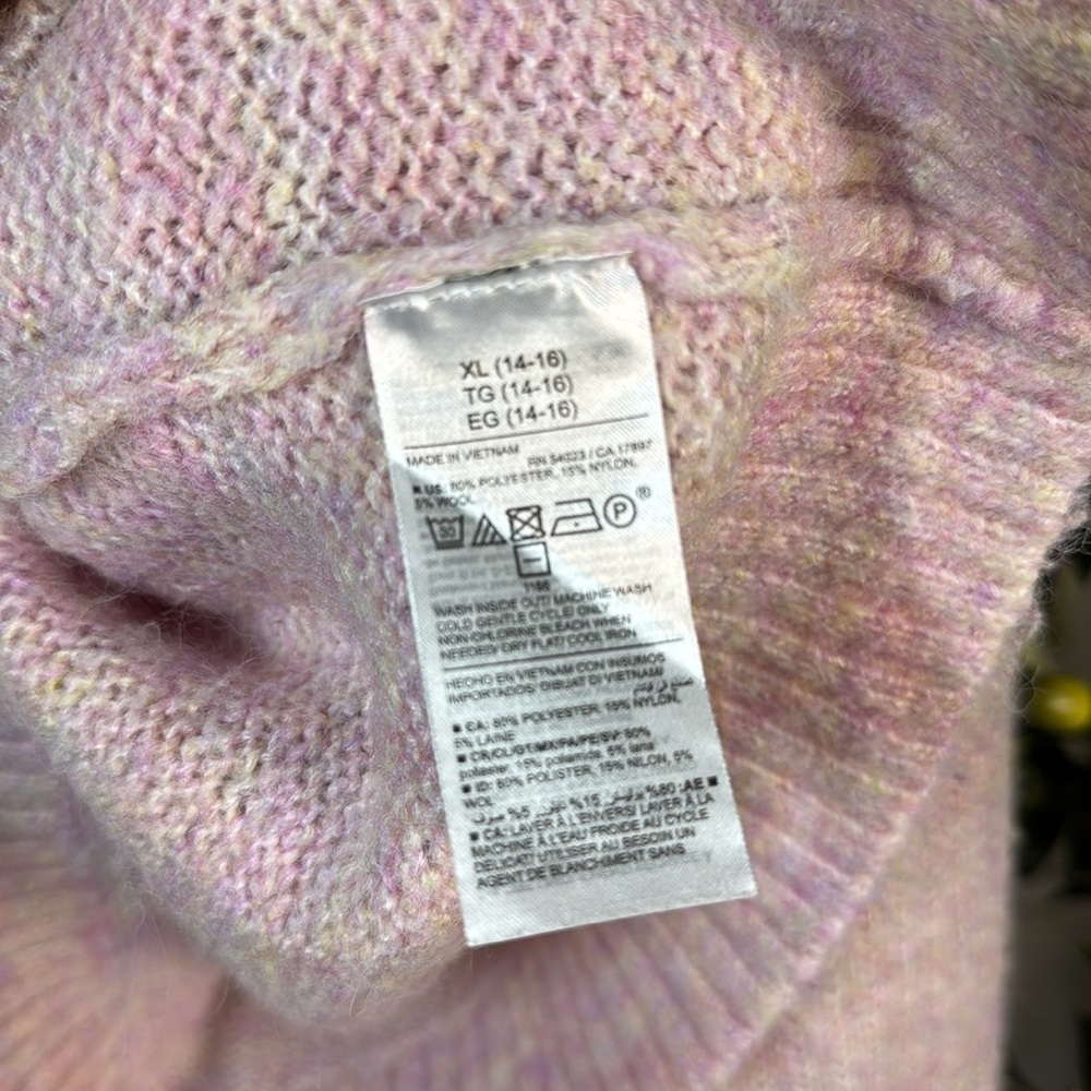 Old Navy pink knit sweater girls XL 14/16 - Picture 4 of 5
